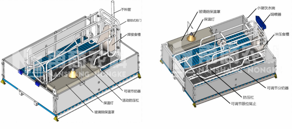 南商農科部分母豬產床型號展示1